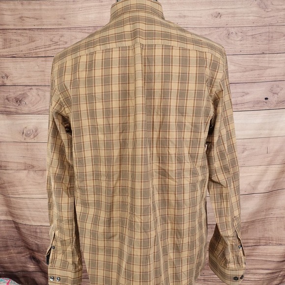 VAN HEUSEN NO IRON PLAID LONG SLEEVE BUTTON DOWN SHIRT MENS SIZE M 15-15.5 - Picture 4 of 6